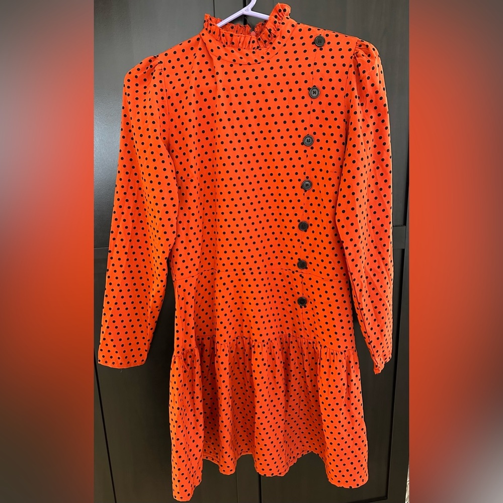 Orange polka dot dress